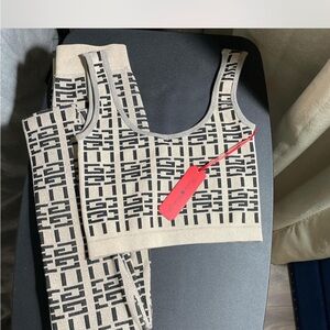 No Boundaries Black and Cream Leggings Set